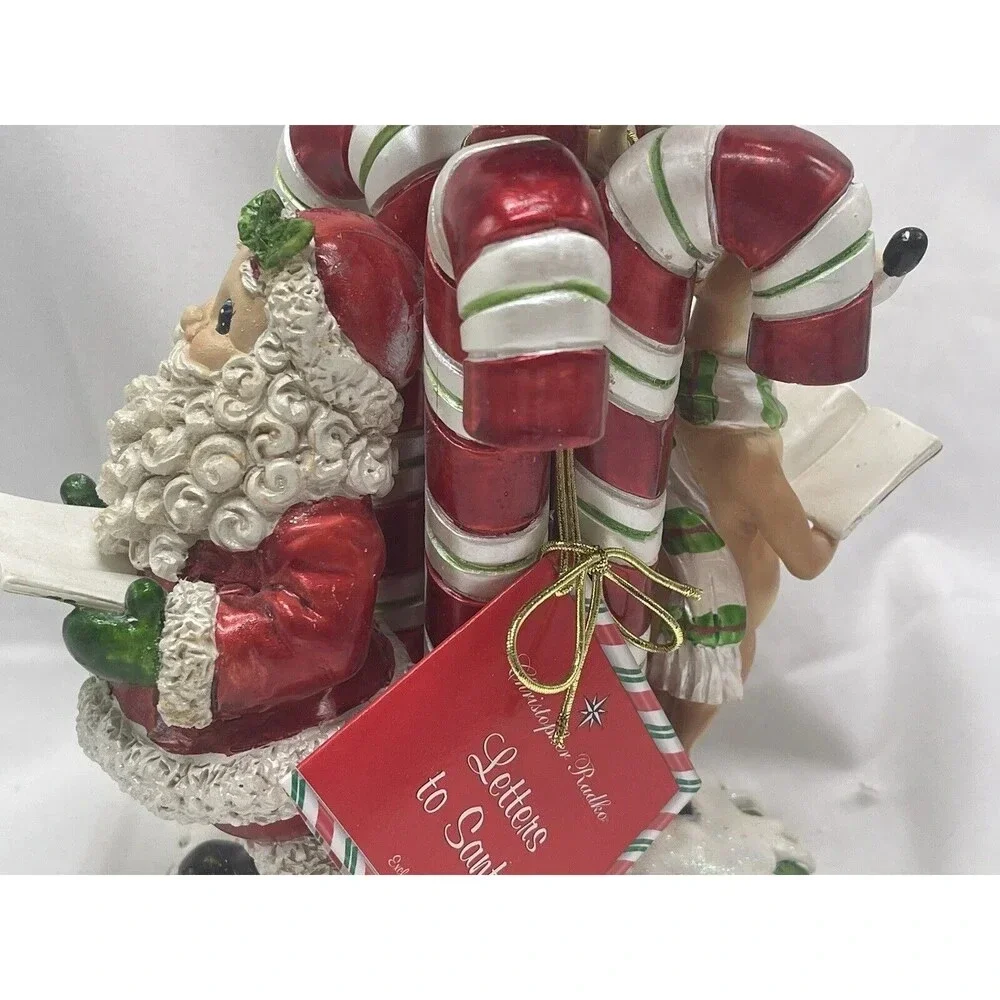 Radko Letters to Santa Candy Cane Votive Ceramic Box